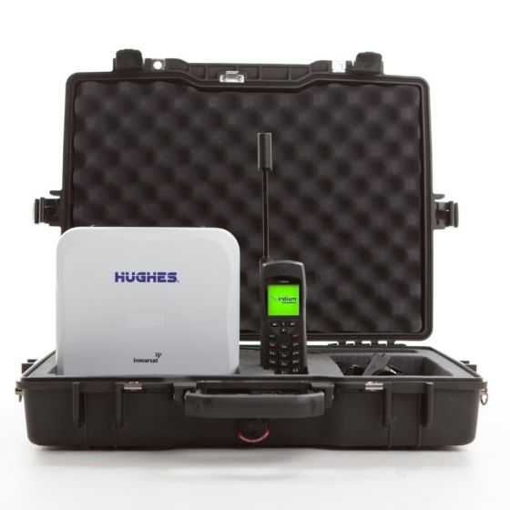 Hughes 9202 BGAN Land Portable Satellite Internet Terminal w/ WiFi + Iridium 9555 Satellite Phone 