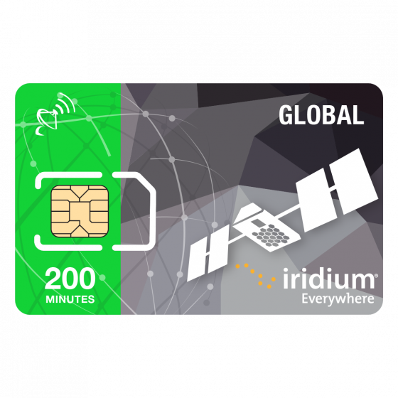 Iridium Satellite Phone Global Prepaid SIM Card - 200 Minutes (Valid 6 Months)
