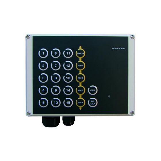 ZENITEL 3131 CIS Remote Master Station, 15 + 4 Remote Lines, 24V DC, Wall Mount. IP 55 (Excl. Loudsp.) (4000016789)